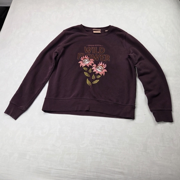 Scotch & Soda Crewneck Purple Sweatshirt Artwork Sweater Size XL - Picture 9 of 13